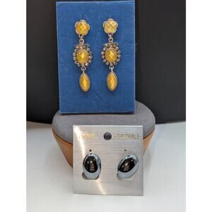 Vintage Avon & Pierre Veritable Silver Tone Clip On Earrings NWT